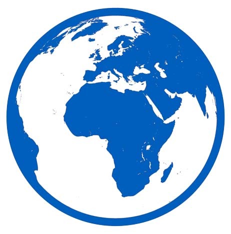 Globus-Symbol mit Anzeige der EMEA-Region