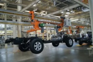 chassis production in car assembly line