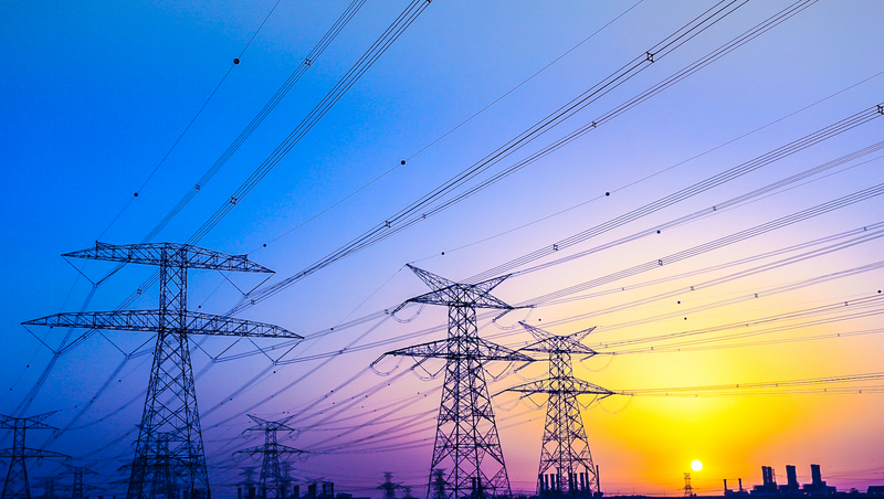 Electrical Pylons near Jabel Ali, Dubai, United Arab Emirates