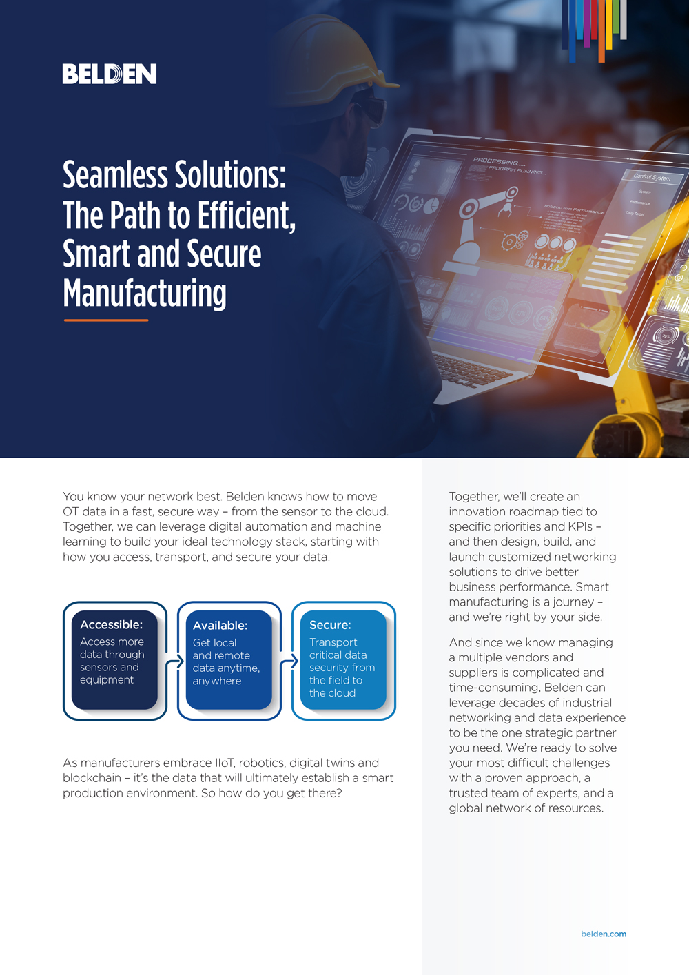 Smart Manufacturing Brochure Flyer efficient-safe-secure-solutions