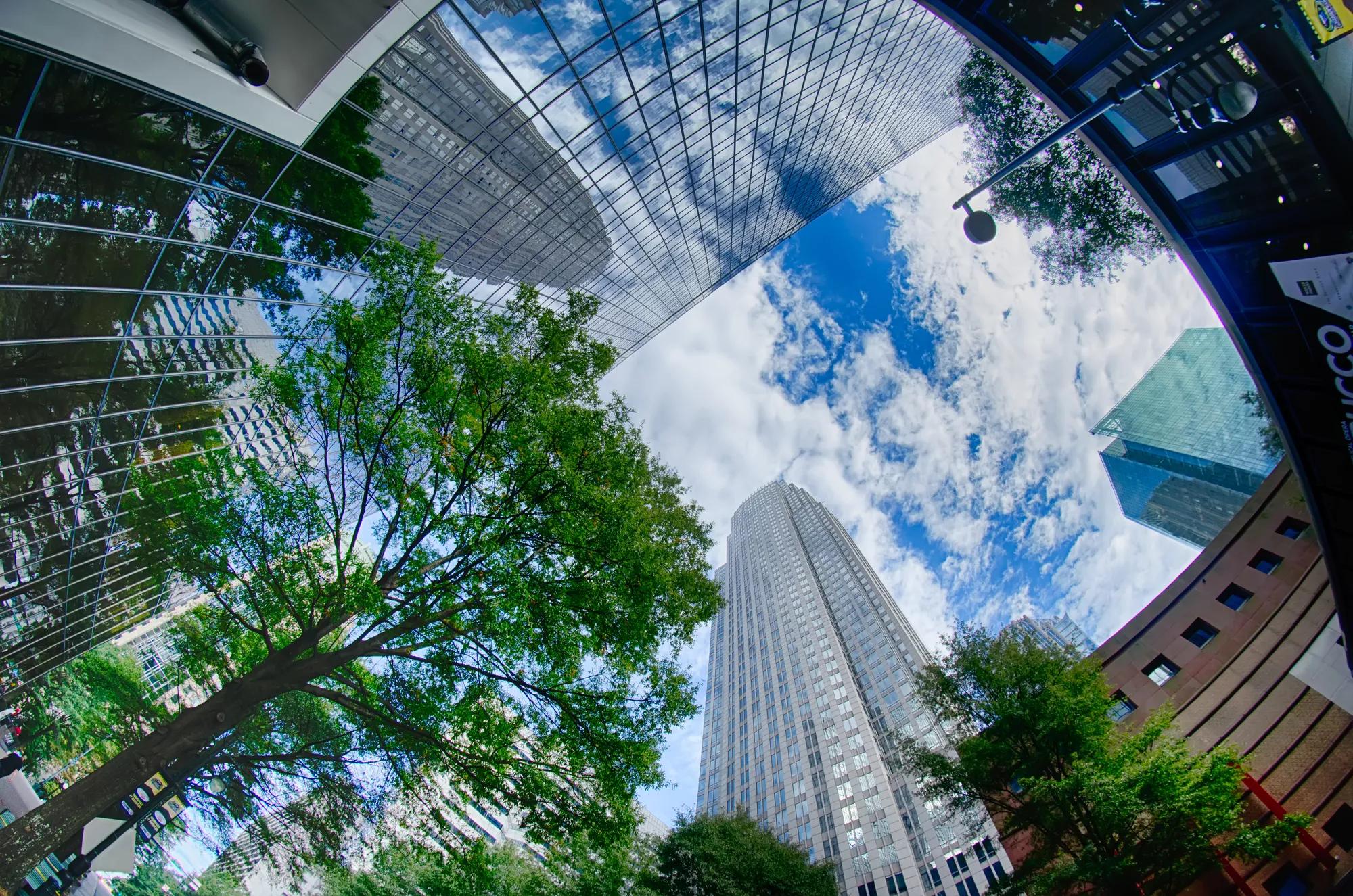 Financial skyscraper buildings in Charlotte North Carolina USA