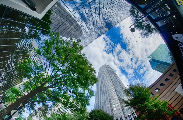 Financial skyscraper buildings in Charlotte North Carolina USA