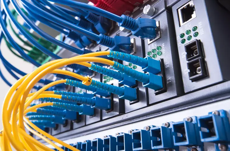Fiber optic equipment in a data center