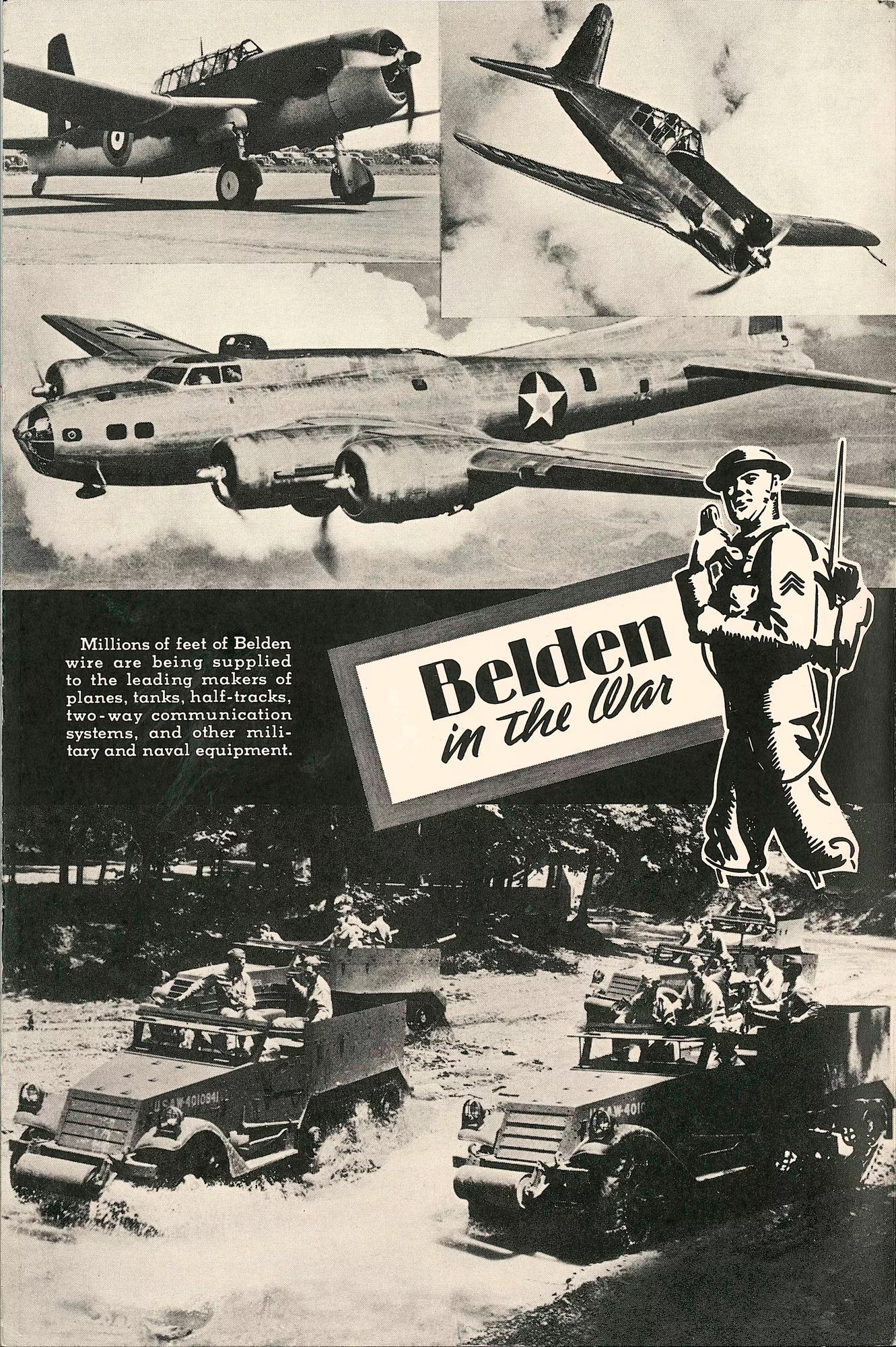 Publicité de Belden pendant la Seconde Guerre mondiale