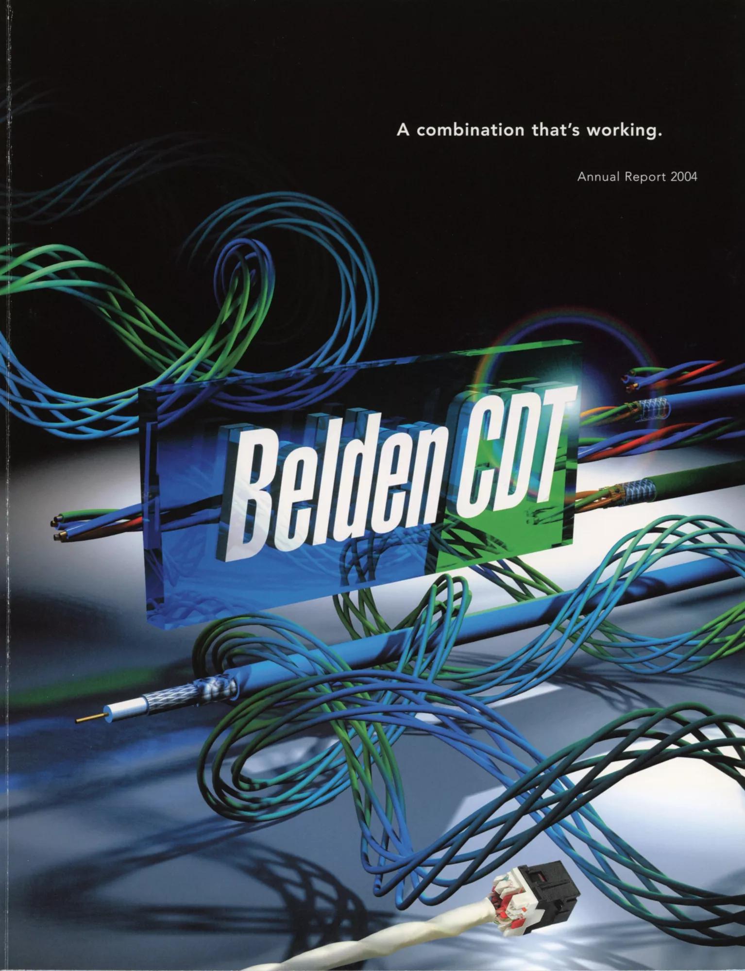 Couverture du rapport annuel de Belden CBT