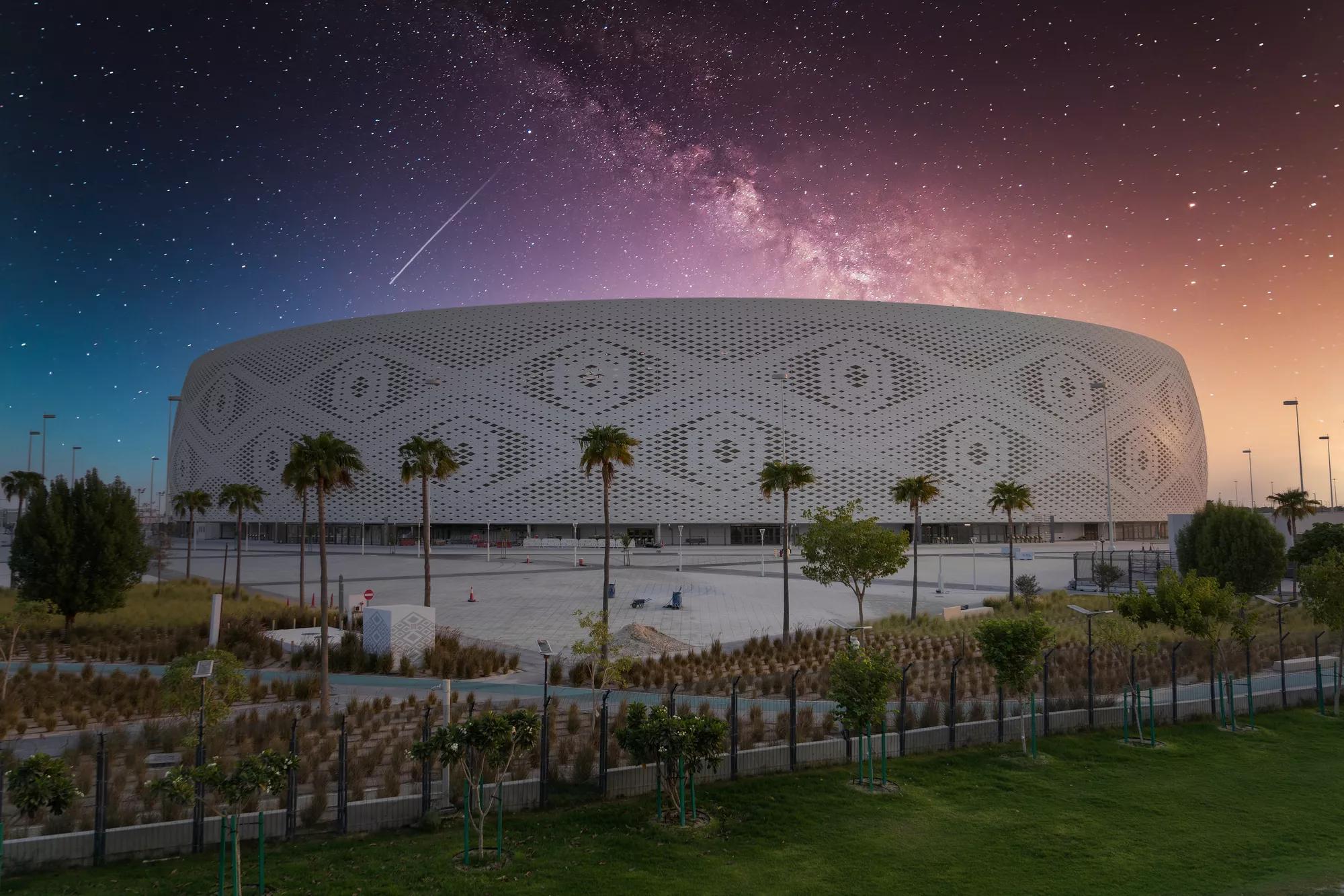 Doha, Qatar - September 23, 2022: Al Thumama Stadium, one of the venues for the FIFA World Cup 2022 Qatar football tournament.