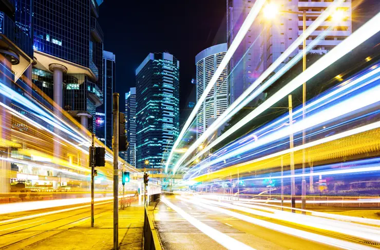 Urban Traffic Neon Ribbons Concept for Speed