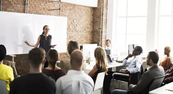 business team training listening meeting concept