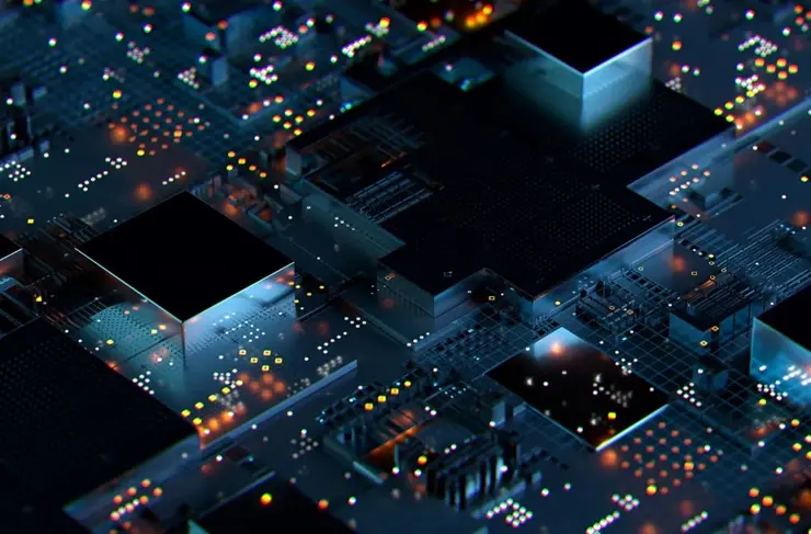 close up of circuit board