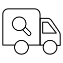 icon of truck with magnifying glass