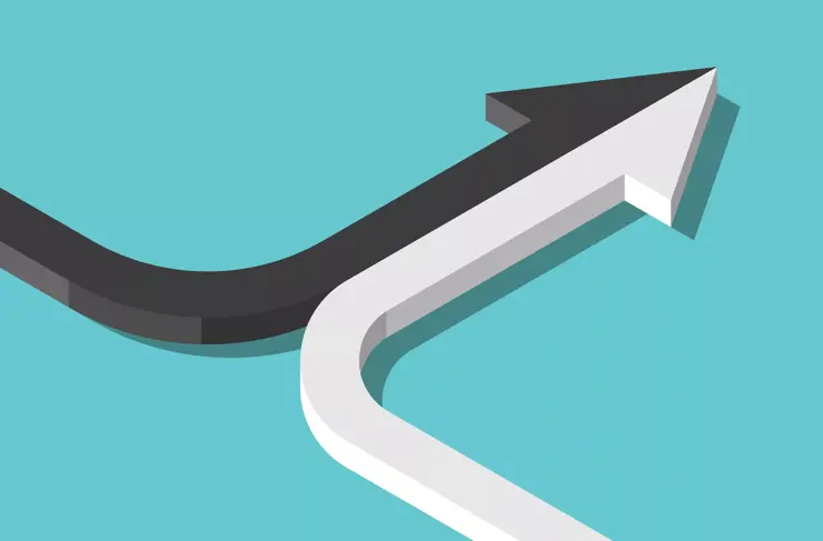 Progress Concept Black and White Arrows Aligning 