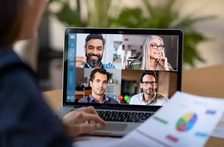 Laptop Business Video Conference Meeting