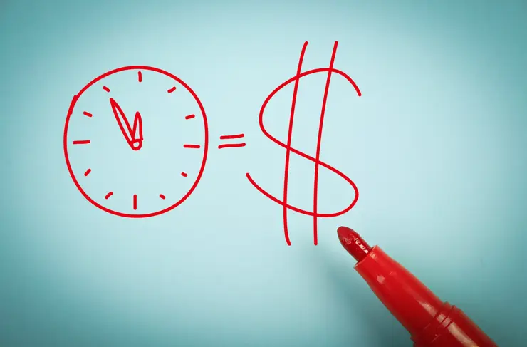 Time is Money Background in Red