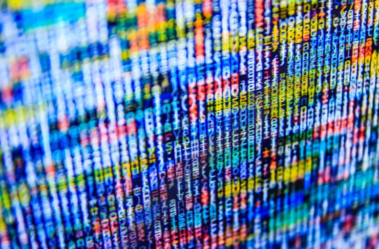 Data bits computer bits, shadow and dark vignette effect. Gibberish, dummy, lorem ipsum text. Letters, chars, and digits. (MORE SIMILAR IN MY GALLERY) 