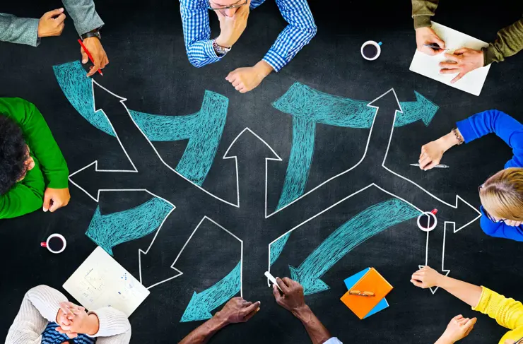 Direction Decision Chance Opportunity Intersection Concept