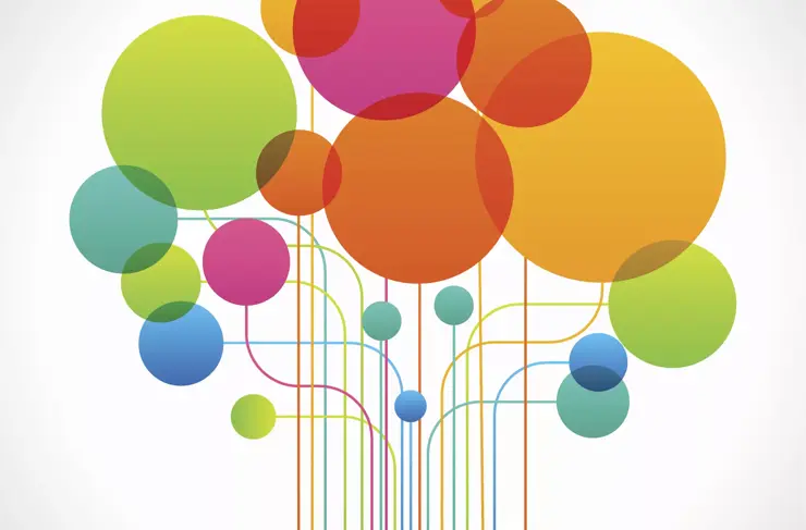 Abstract Colorful Bubbles High Tech Concept
