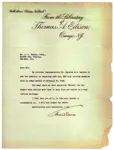 early letter from thomas edison to joseph belden requesting additional wire/cable.