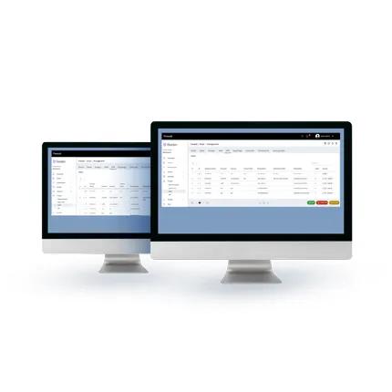 两台电脑显示器，均安装了 TBF-800V 虚拟防火墙软件