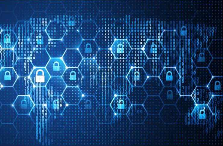 Global network security, World map. Vector illustration