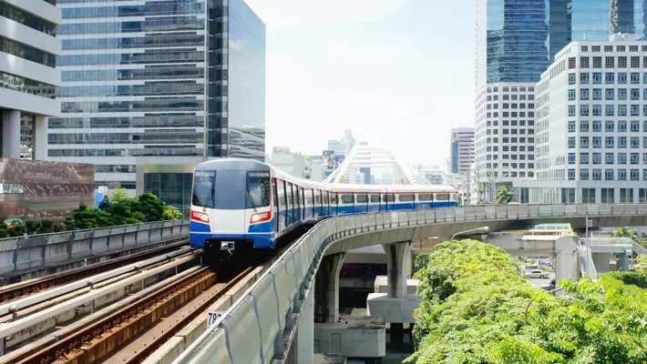 sky trian mass transit of bangkok thailand when you want go to downtown or business center central aria you can save time and budget.