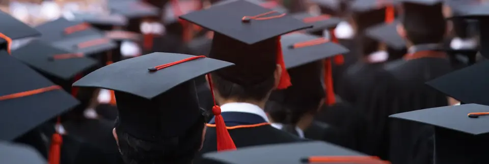 group of graduates during commencement. concept education congratulation in university degree. graduation ceremony 