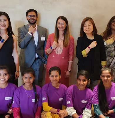 Leah with Belden employees