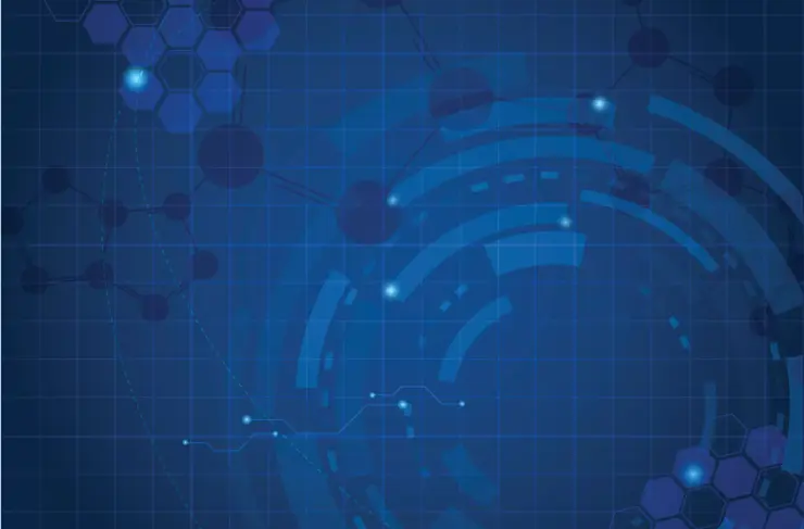 Abstract Connectivity Concept Dark Blue Background
