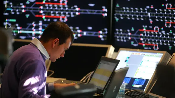 bologna, italy - november 26: central's station control room of the new high speed train freccia rossa. november 26, 2007 in milan, italy.