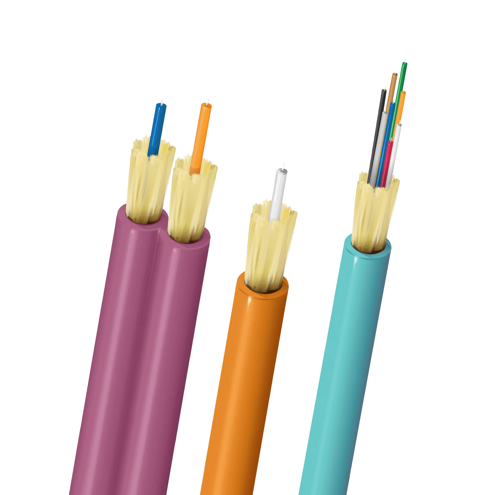 How many types of fiber optic cables are commonly used?