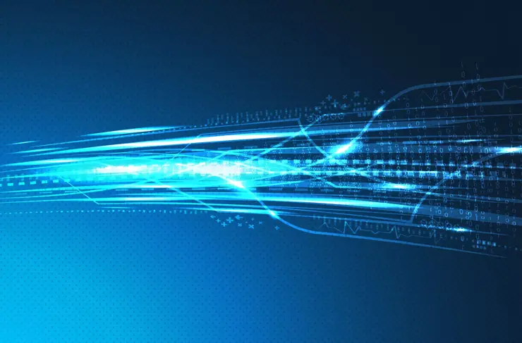 Abstract Connectivity Digital Background Blue
