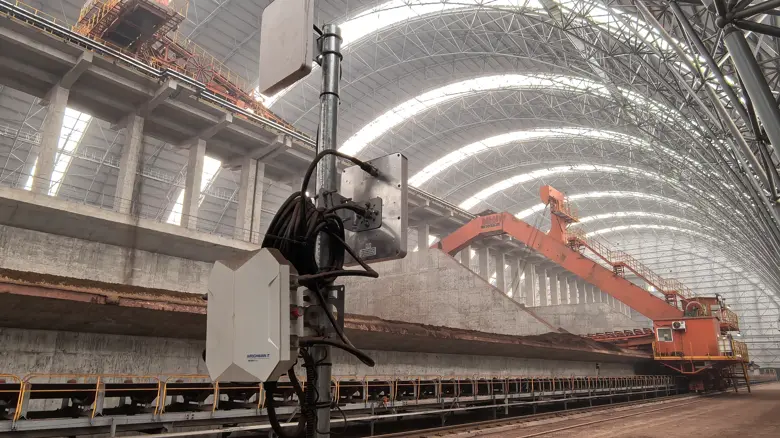 Metal processing factory with a view of the Hirschmann IT switch