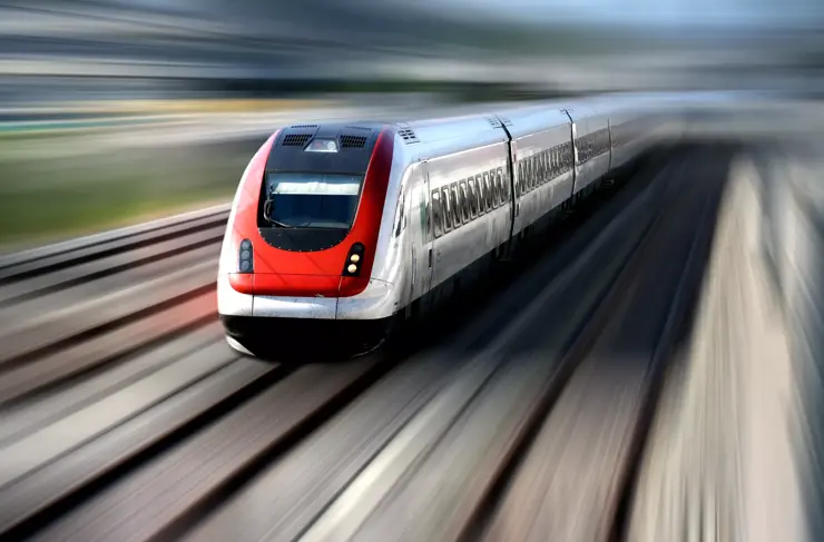 High Speed Commuter Train Blurred