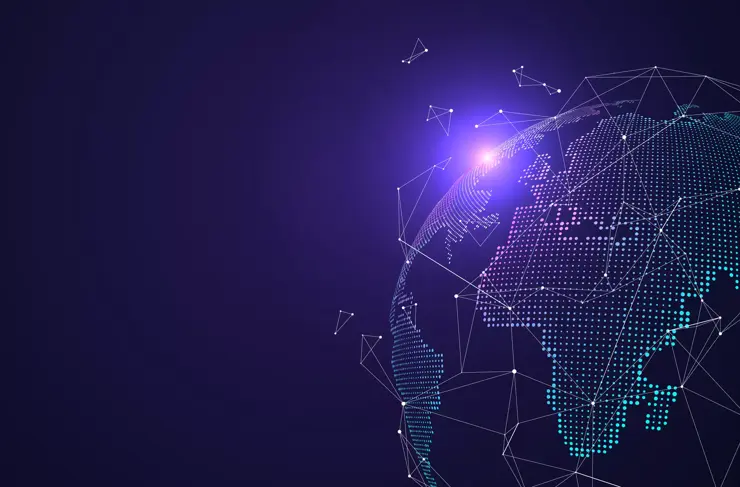 3d Erdgrafik symbolisiert globalen Handel%2C Vektorillustration.
